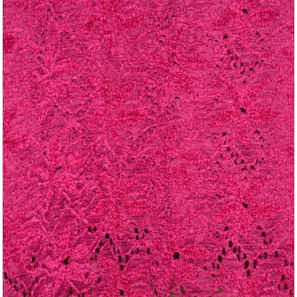 Catherine's Plum Magenta Blouse Top Size 4X Lacey Floral Pattern Stretch - Picture 3 of 10